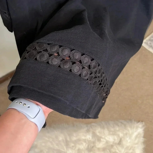 J. Crew Black Dress with Eyelet details Size L - Picture 3 of 6